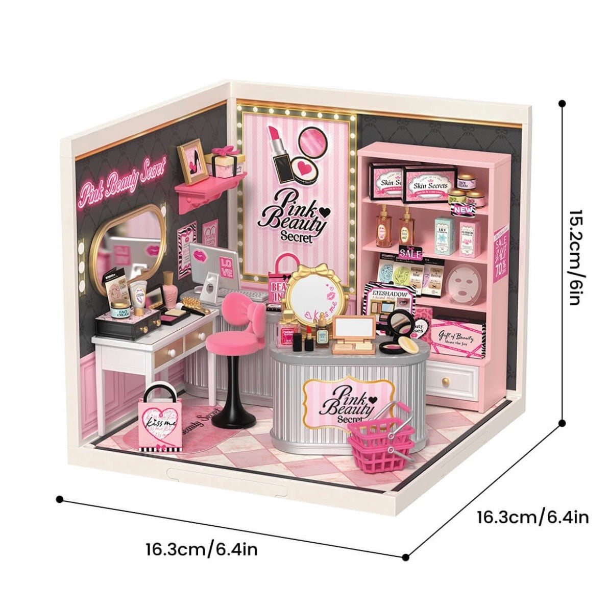 Rolife Pink Beauty Secret Super Creator Miniature House DW026