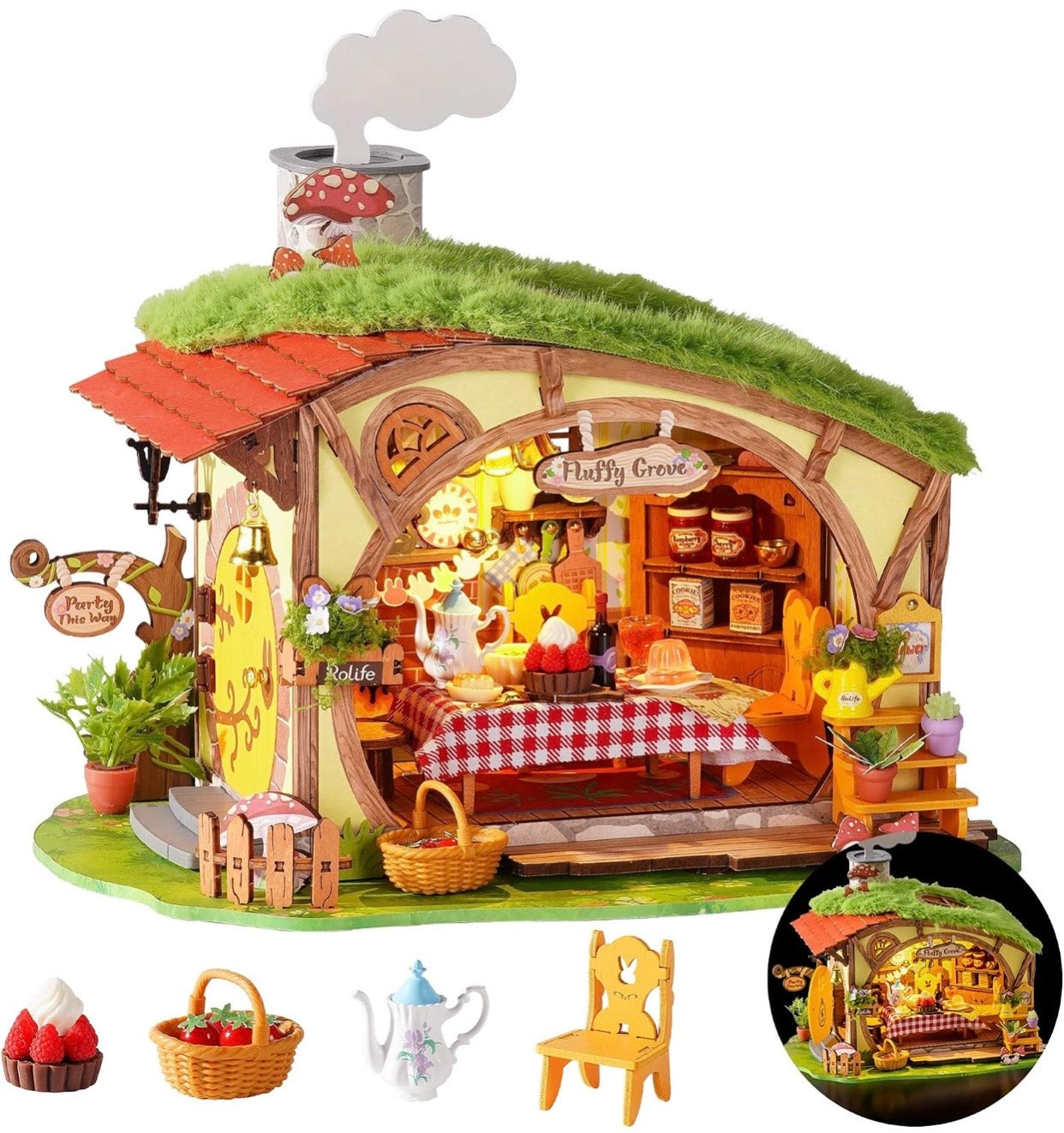 Rolife DIY Miniature Forest Fairy House Kits-Fluffy Grove Beginner-Friendly