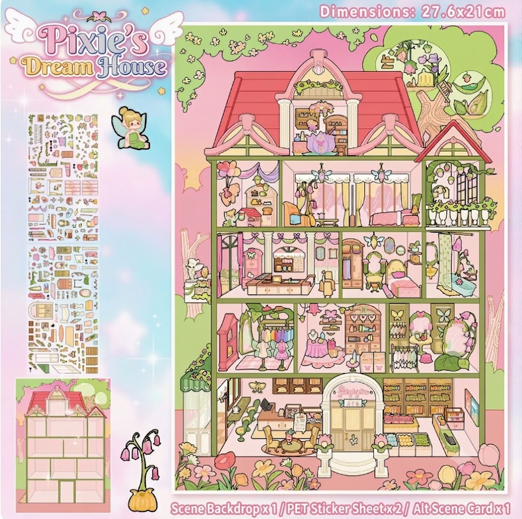 【Free Shipping Over $20】Pixie's&nbsp;Dream gouse 3D Diorama Scene Sticker