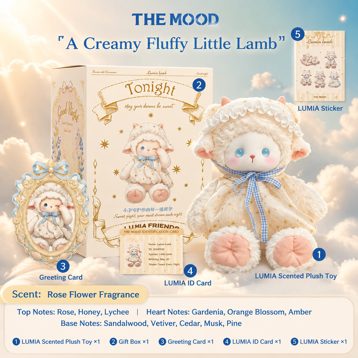 The Mood Unknown Scent Lumia Pajama Lamb Fragrance Gift Box & Plush Doll