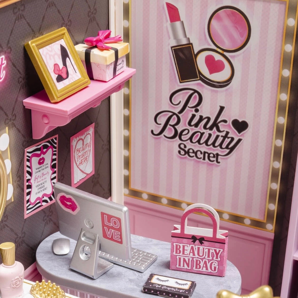 Rolife Pink Beauty Secret Super Creator Miniature House DW026