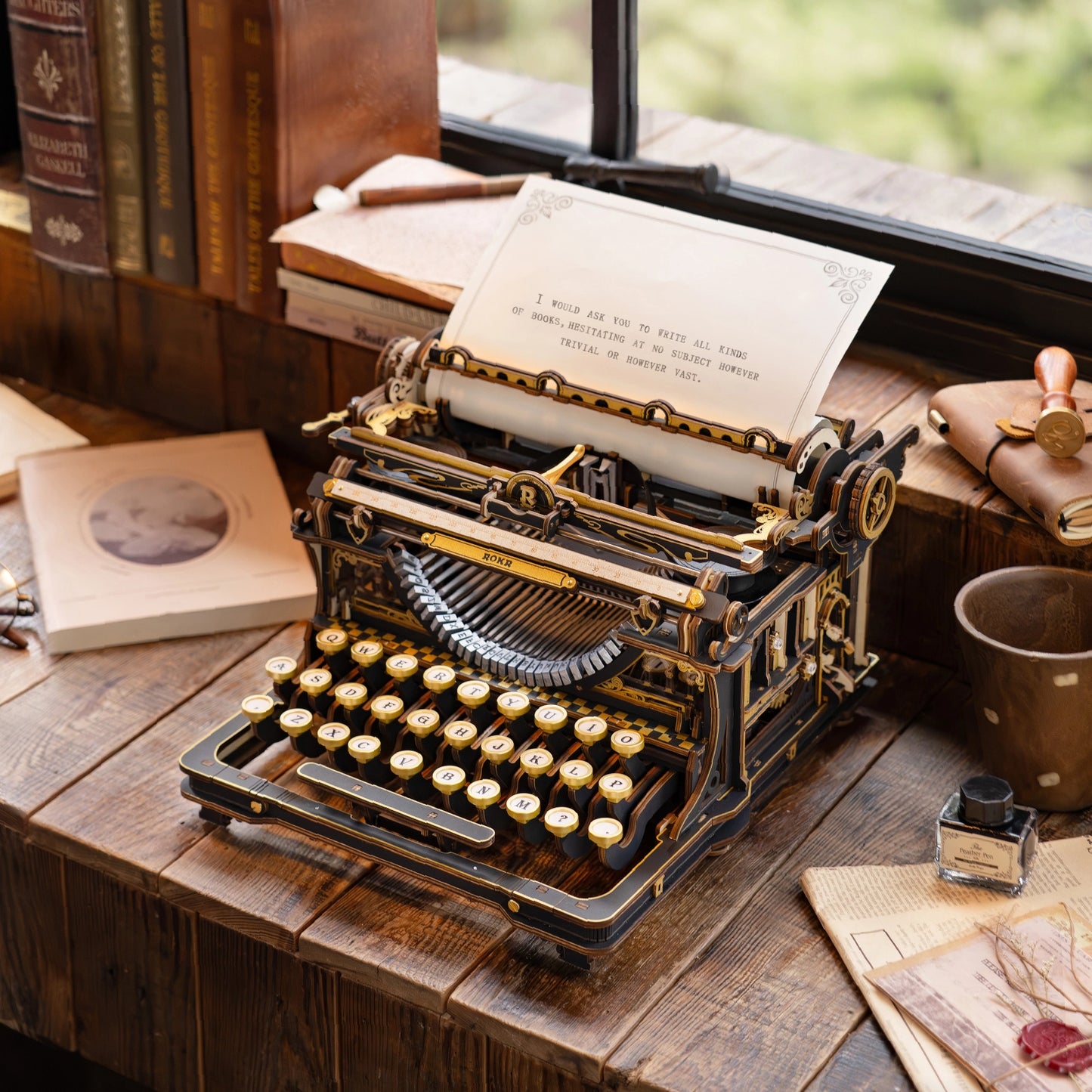 ROKR Mechanical Typewriter - 3D Wooden model kit
