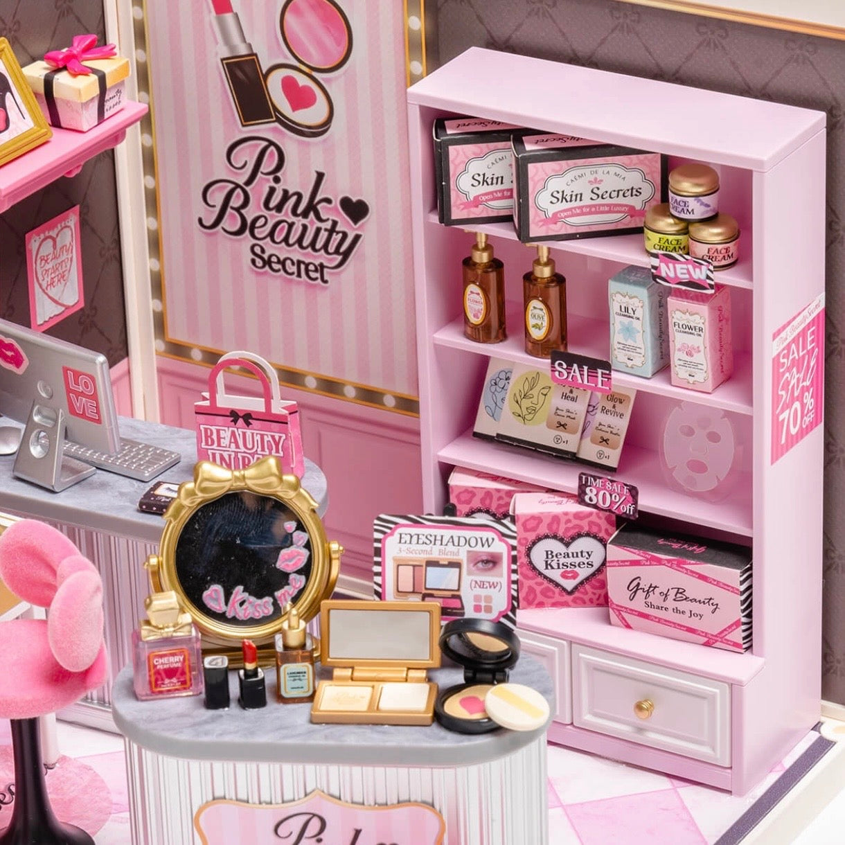 Rolife Pink Beauty Secret Super Creator Miniature House DW026