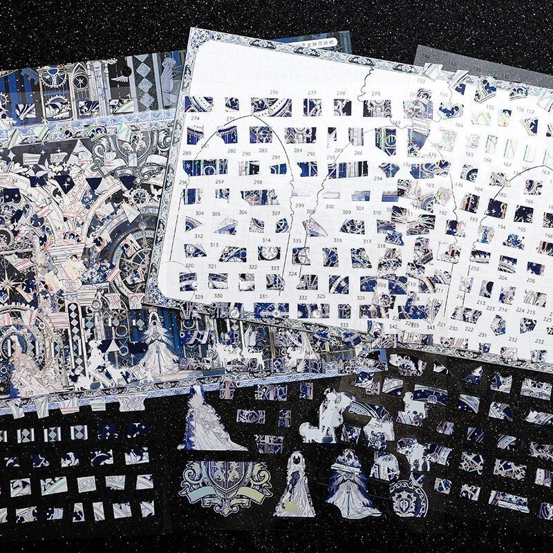 PaperTrace Eternal Vow Series 3D Holographic Silver Jigsaw Miniature Scene DIY Stress-Relief Decals