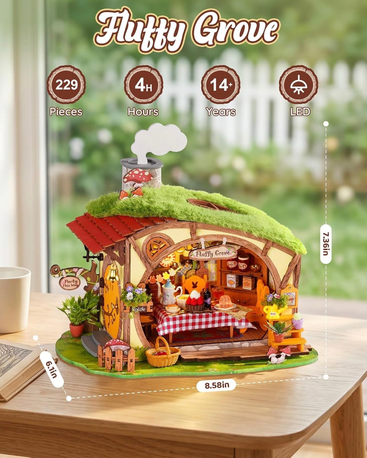 Rolife DIY Miniature Forest Fairy House Kits-Fluffy Grove Beginner-Friendly