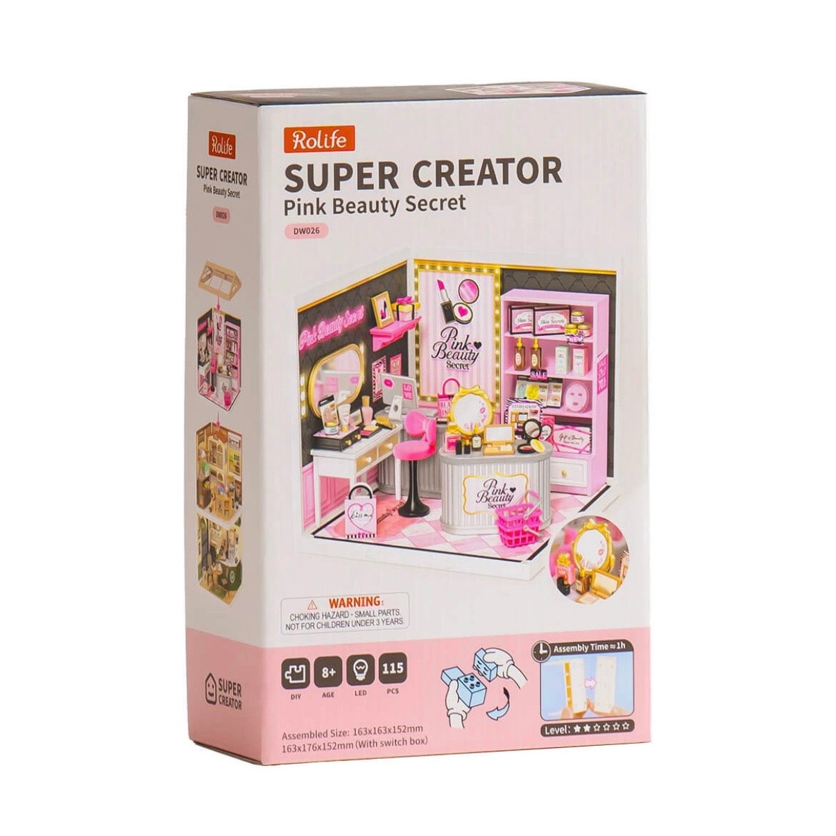 Rolife Pink Beauty Secret Super Creator Miniature House DW026
