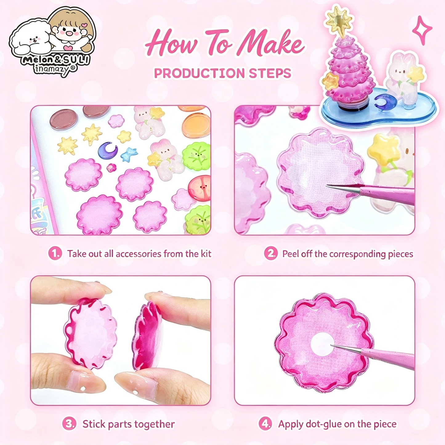 Inamazy 3D Embossed Stacking Stickers – DIY Handmade Ornaments, Stress-Relieving Educational Toy for Kids, Miniature Scene-Building Craft