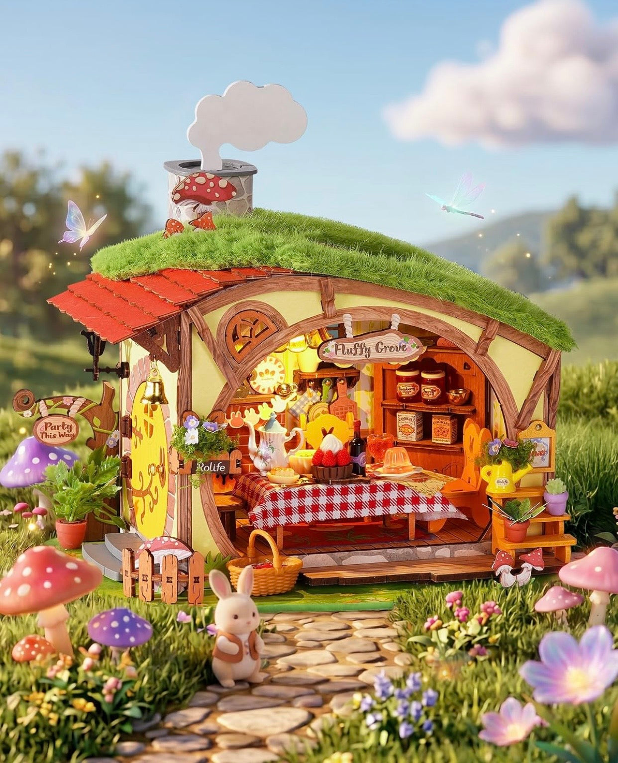 Rolife DIY Miniature Forest Fairy House Kits-Fluffy Grove Beginner-Friendly