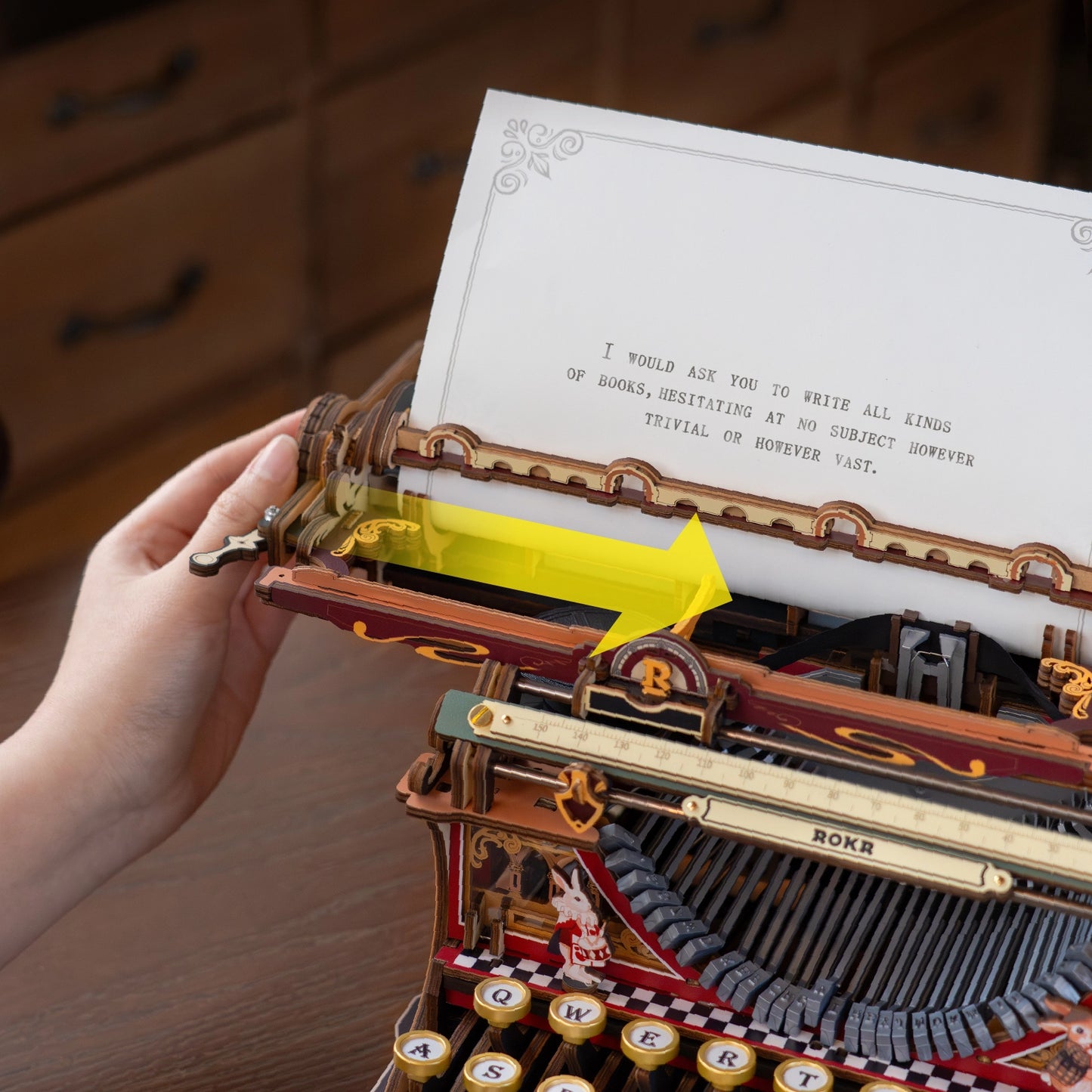 ROKR Mechanical Typewriter - 3D Wooden model kit