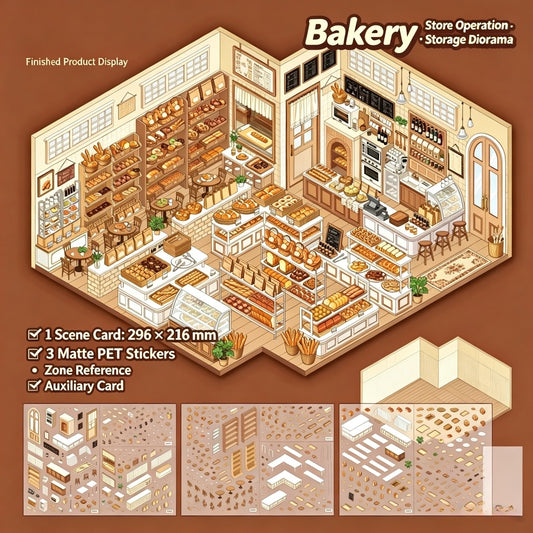 【Free Shipping Over $20】Bakery 3D Diorama Scene Sticker