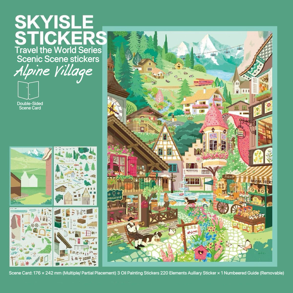 SKYISLE  11.0 World Tour Scenery Sticker Art – Stress-Relief Mini Diorama DIY Craft Set