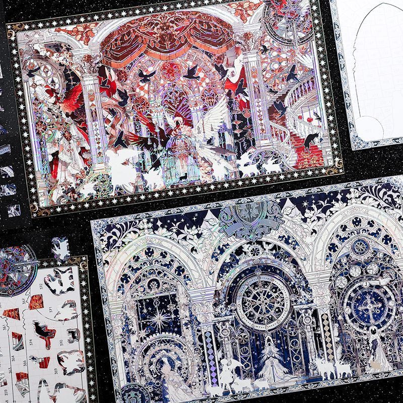 PaperTrace Eternal Vow Series 3D Holographic Silver Jigsaw Miniature Scene DIY Stress-Relief Decals