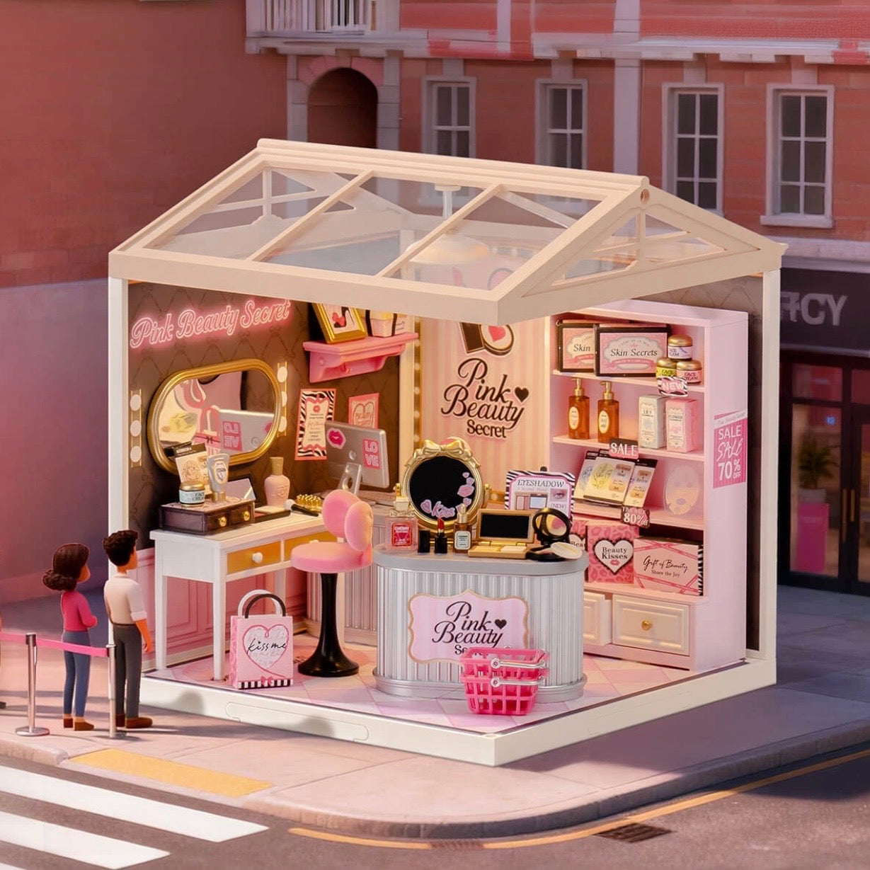 Rolife Pink Beauty Secret Super Creator Miniature House DW026