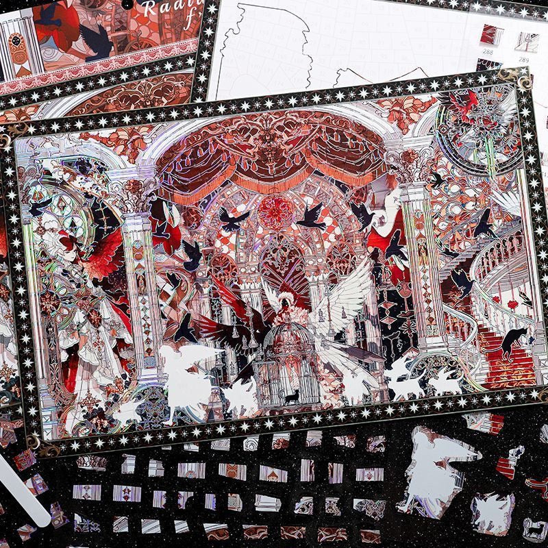 PaperTrace Eternal Vow Series 3D Holographic Silver Jigsaw Miniature Scene DIY Stress-Relief Decals