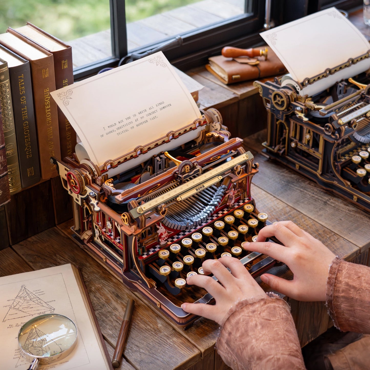 ROKR Mechanical Typewriter - 3D Wooden model kit