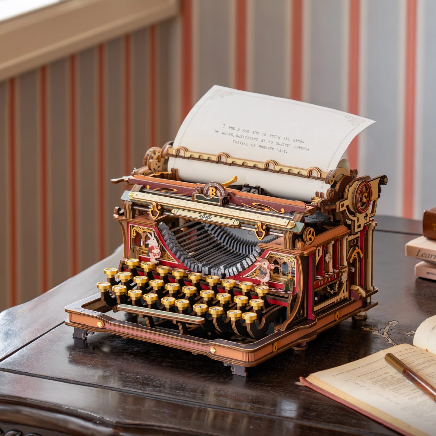 ROKR Mechanical Typewriter - 3D Wooden model kit