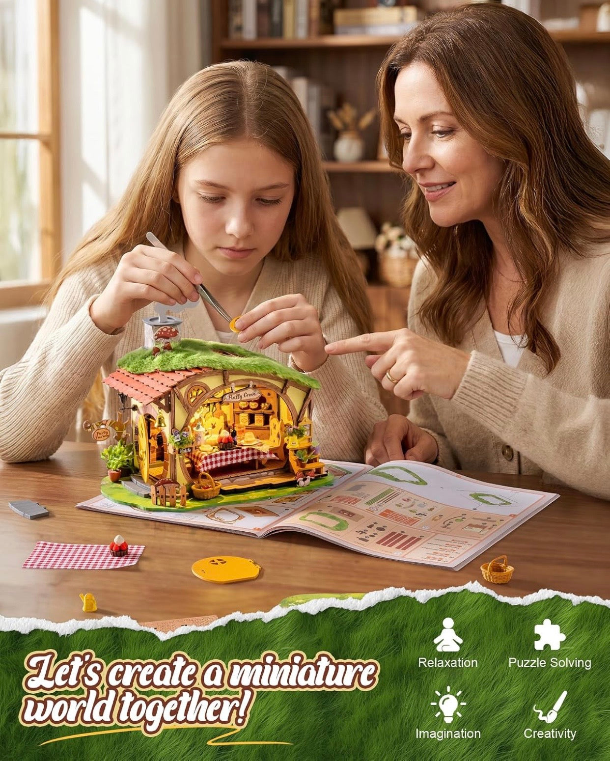 Rolife DIY Miniature Forest Fairy House Kits-Fluffy Grove Beginner-Friendly