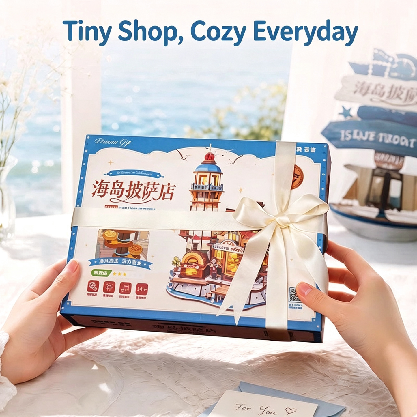 RORK Island Pizzeria DIY Wooden Model Premium Gift