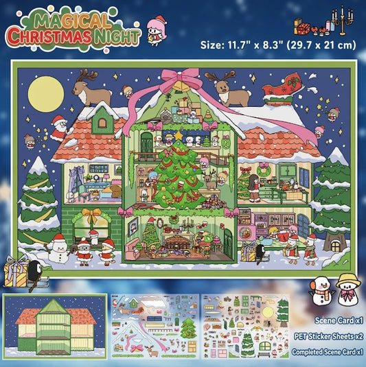 【Free Shipping Over $20】MAGICAL CHRISTMASNIGHT 3D Diorama Scene Sticker